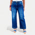 Dark Wash High Rise Ankle Wide Jeans
