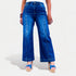 Dark Wash High Rise Ankle Wide Jeans