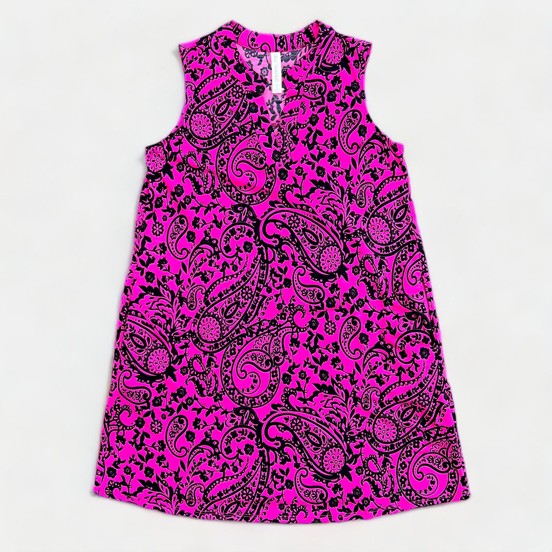 Black & Pink Paisley Lizzy Tank Dress