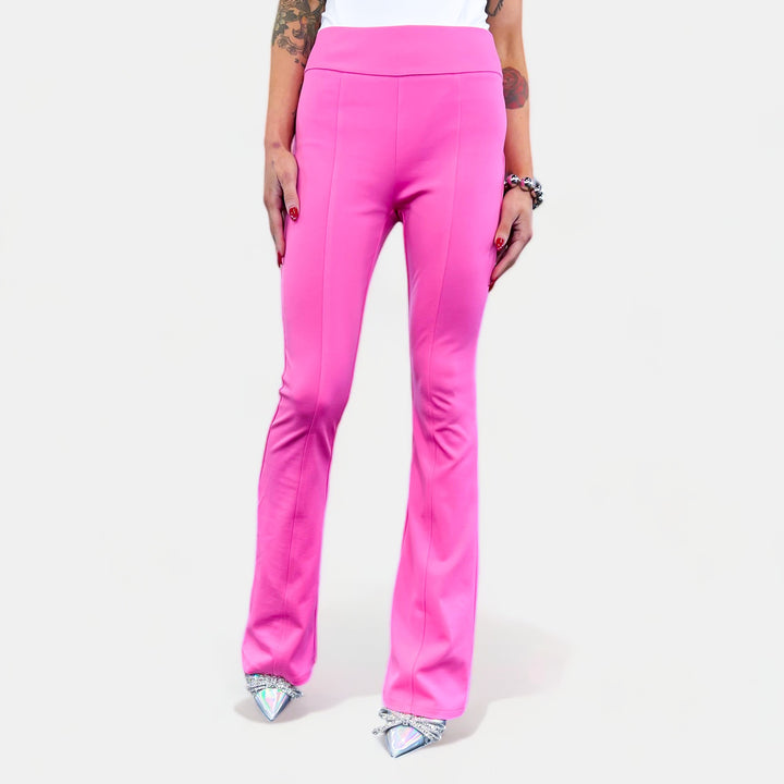 Pink High Waisted Flare Pants