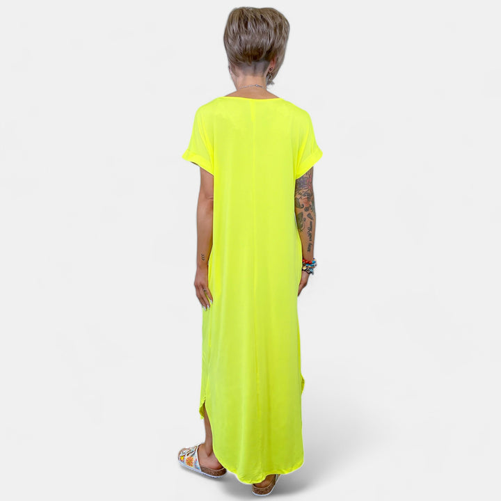 Neon Yellow Dolman Maxi Dress