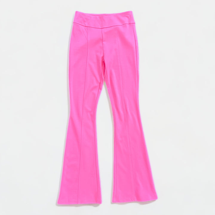 Pink High Waisted Flare Pants