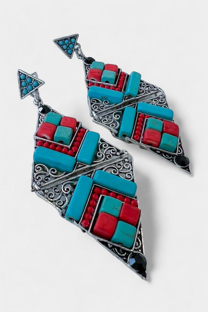 Turquoise Iconic Stone Western Earrings