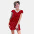 Red Off Shoulder Sequin Dress