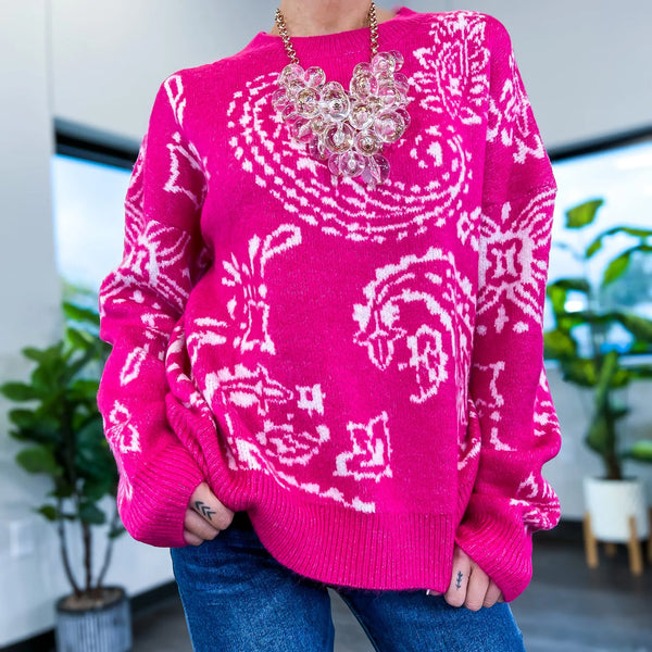 Pink Paisley Sweater Very J