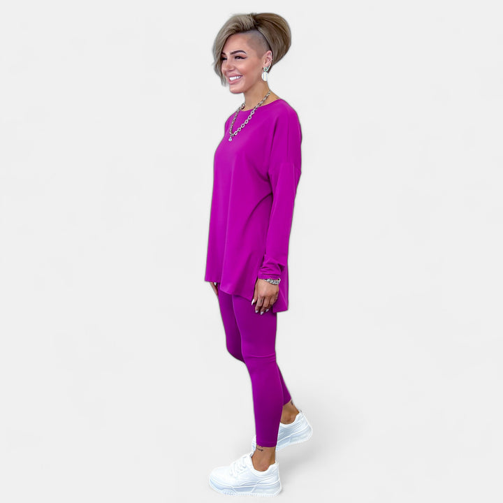 Purple Long Sleeve Buttery Loungewear Set