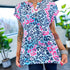 Blue & Pink Animal Lizzy Short Sleeve Top