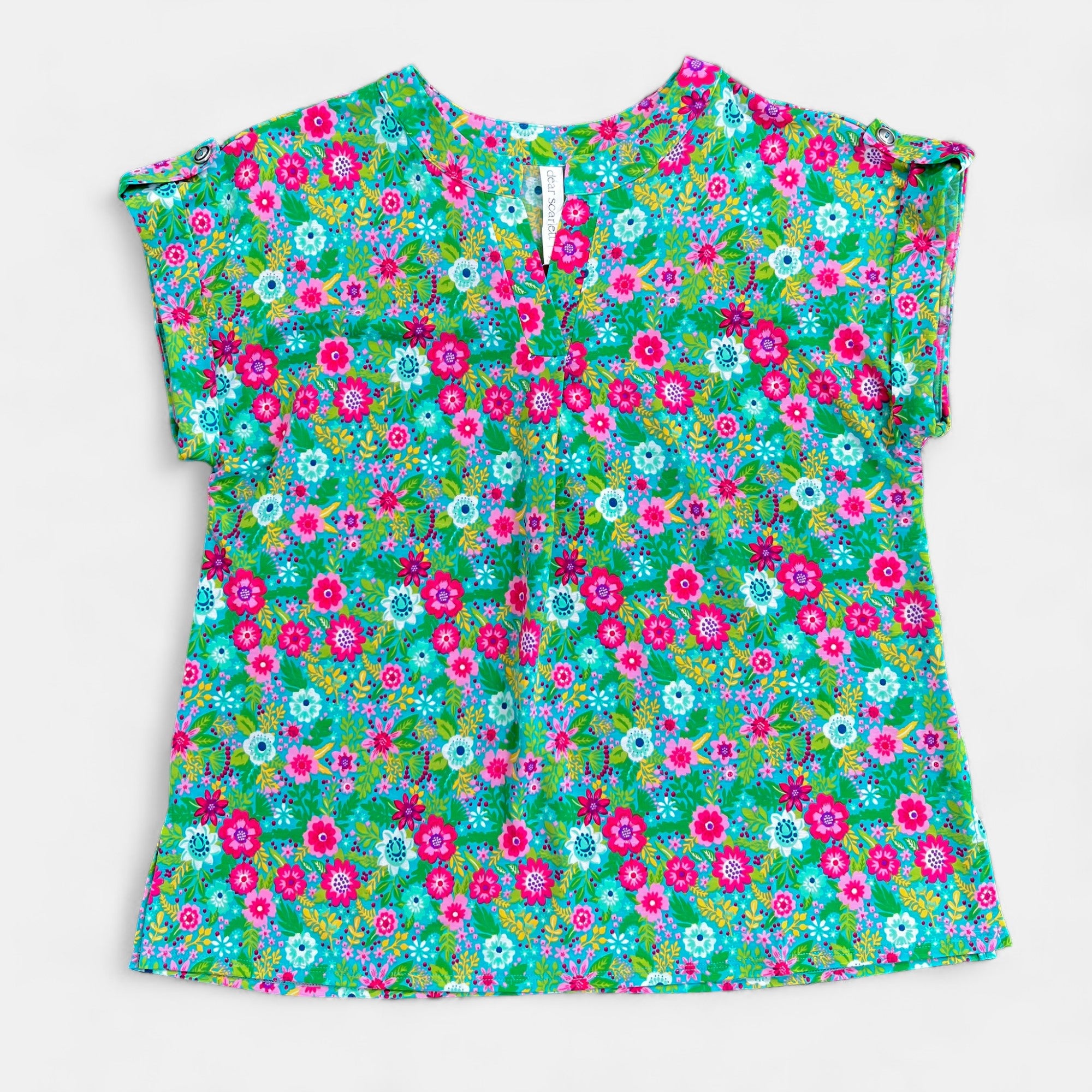 Emerald Blooming Lizzy Short Sleeve Top