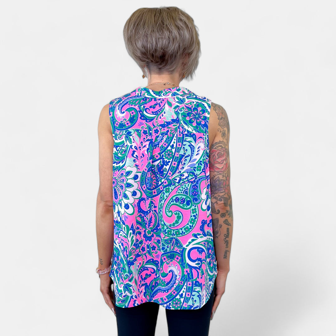 Pink Multi Paisley Lizzy Tank Top