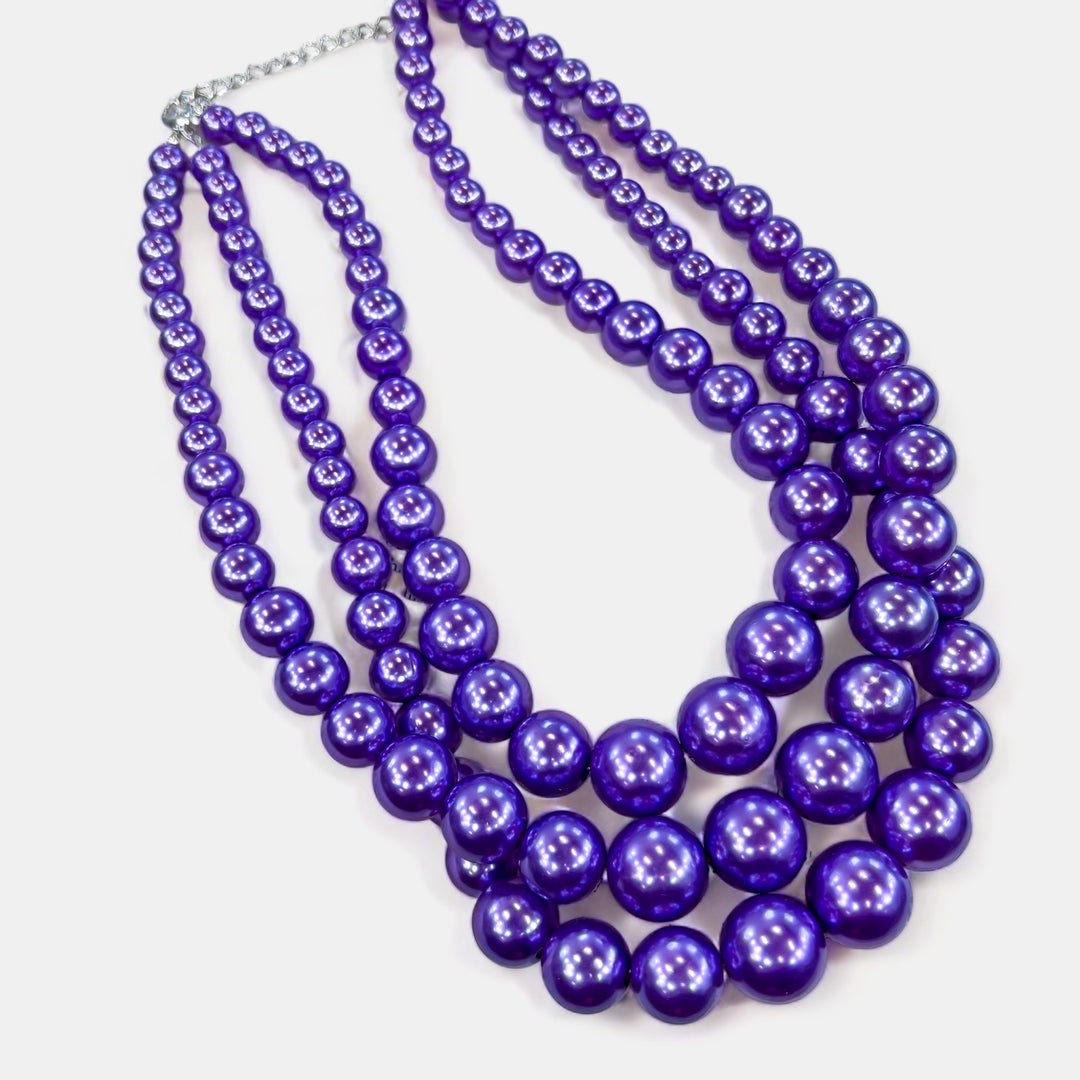 Lavender Layered Pearl Necklace