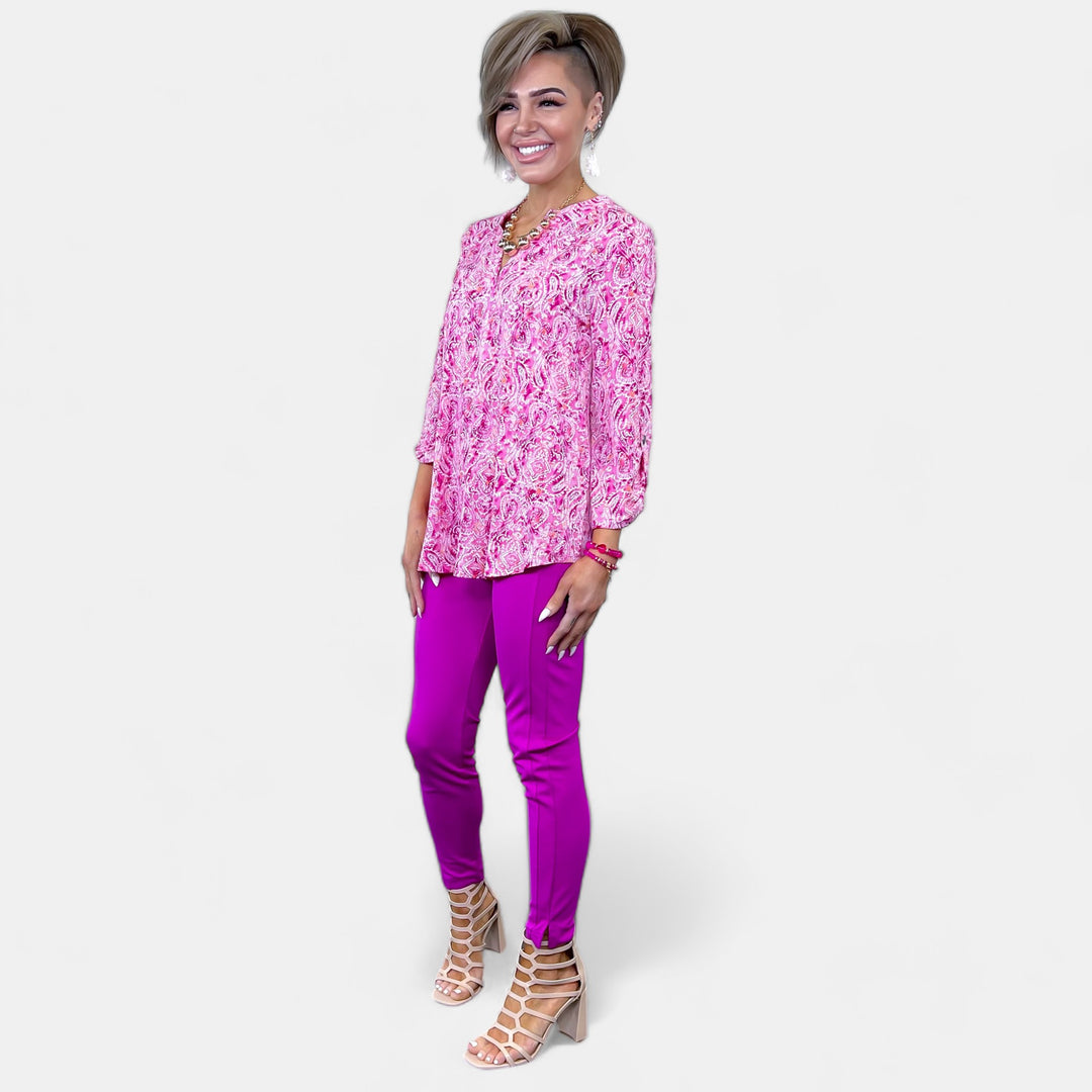 Pink Damask Lizzy Top