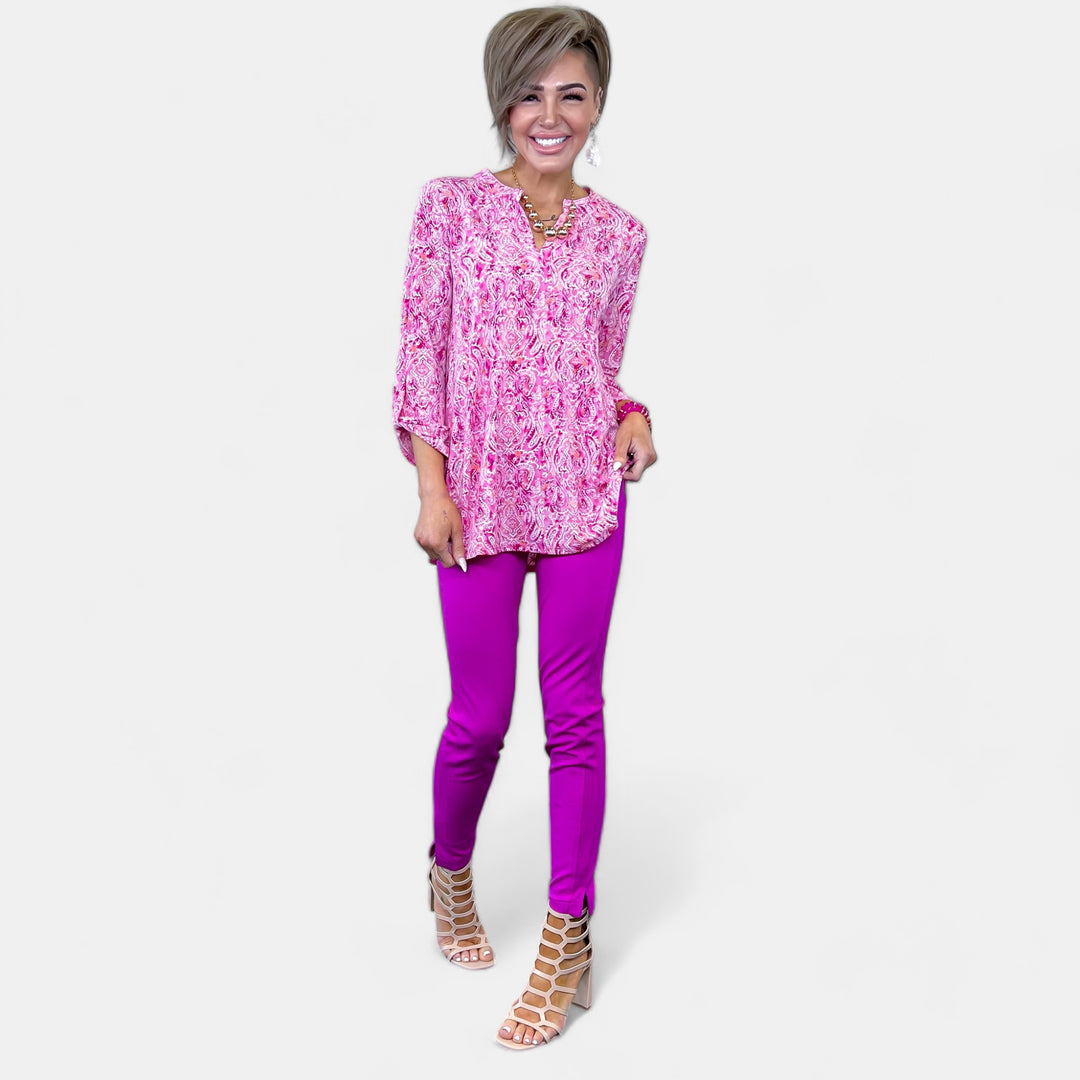 Pink Damask Lizzy Top