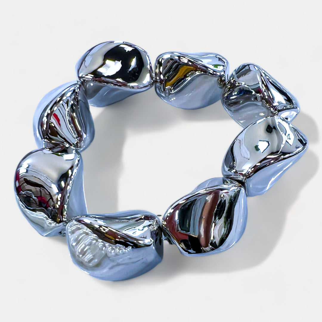 Silver Pebble Stretch Bracelet