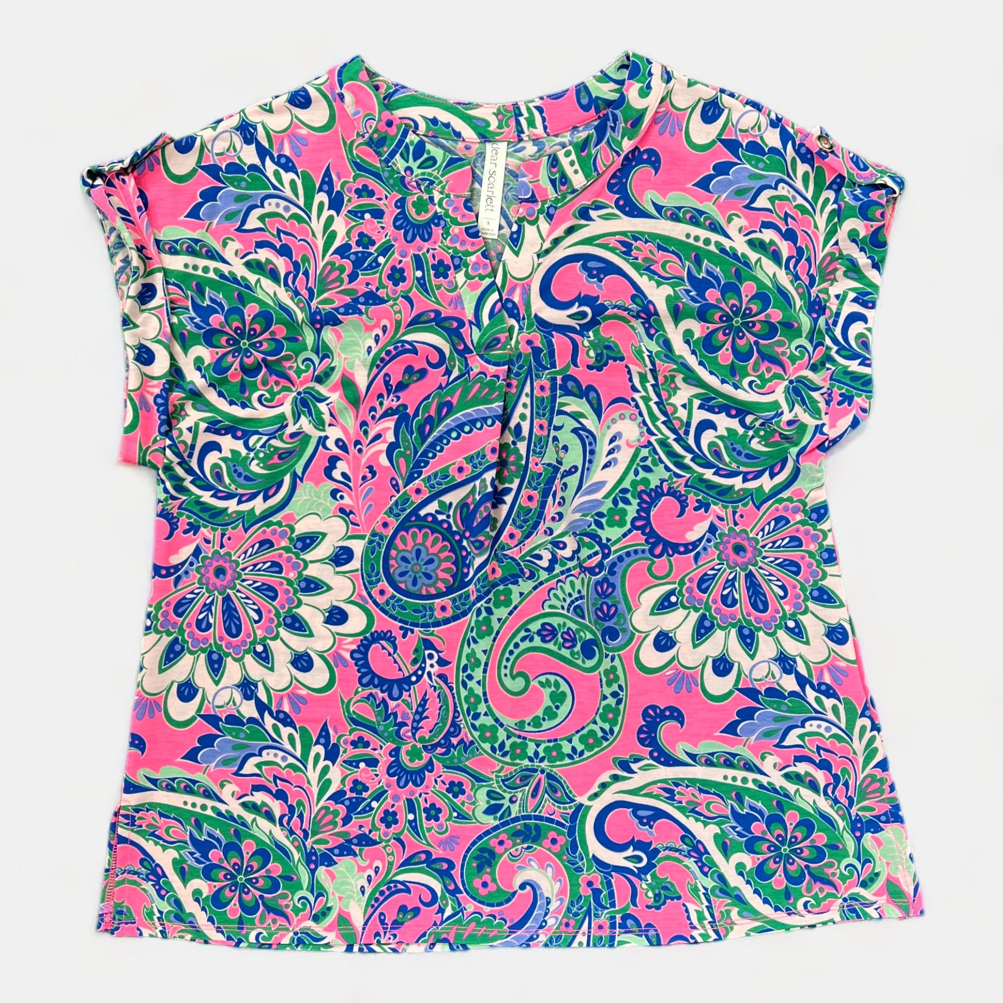 Pink & Blue Lizzy Short Sleeve Top