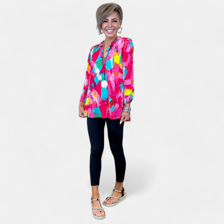 Multi Paint Brush Lizzy Top