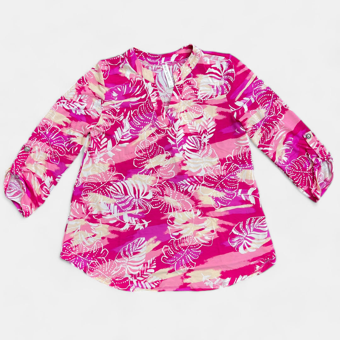 Pink Tropical Lizzy Top