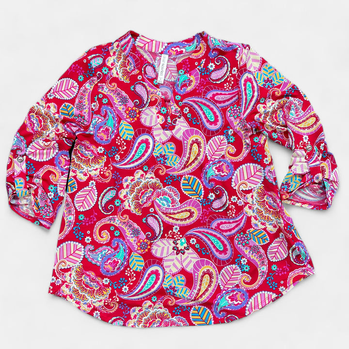Coral Multi Paisley Lizzy Top
