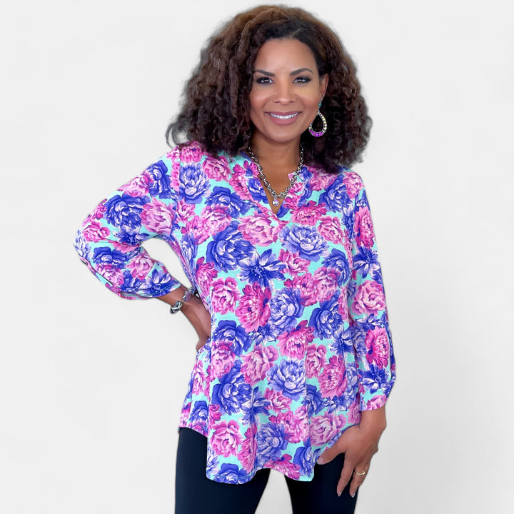 Multi Rose Lizzy Top