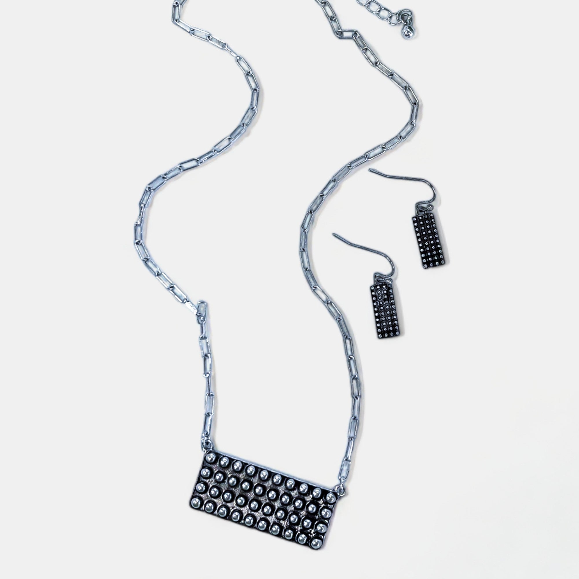 Western Dot Bar Chain Necklace Set