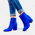 Blue Suede Short Boots