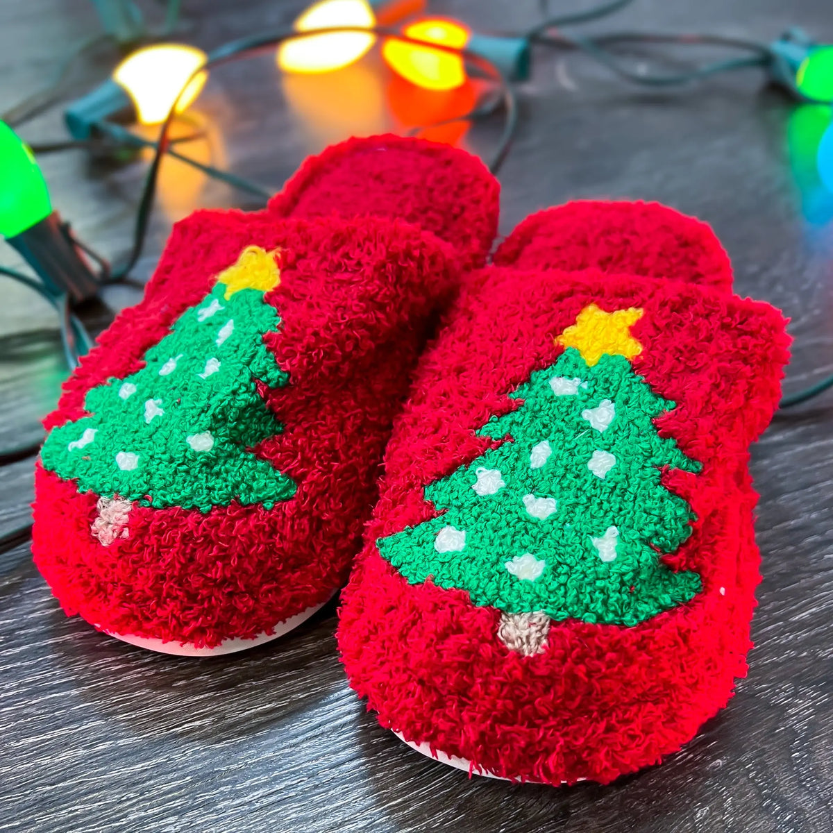 KIDS Christmas Tree Slippers Wona Trading
