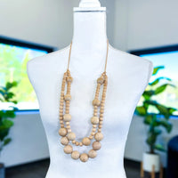 Layered Wood Bead Necklace | Ivory LA Jewelry Plaza