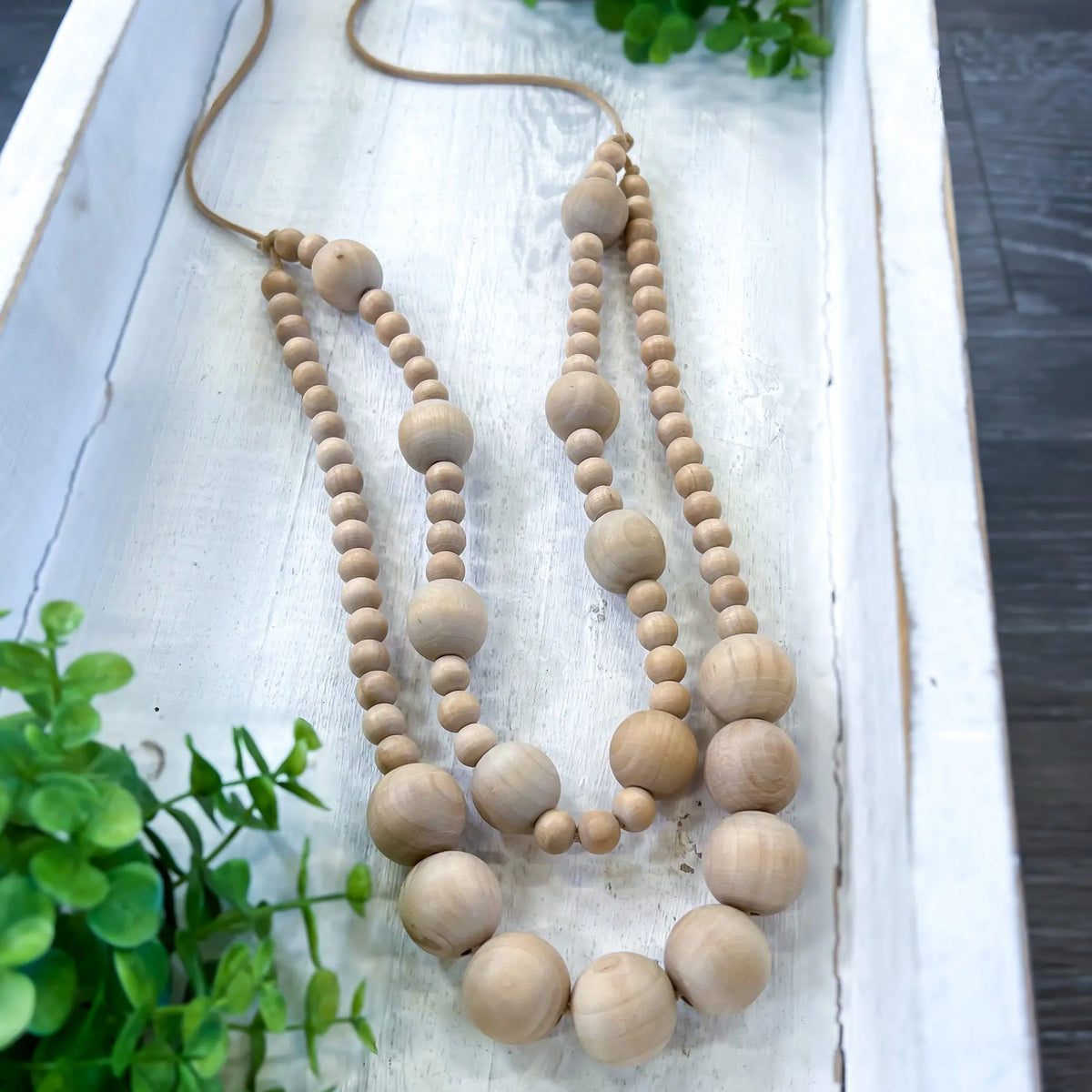Layered Wood Bead Necklace | Ivory LA Jewelry Plaza
