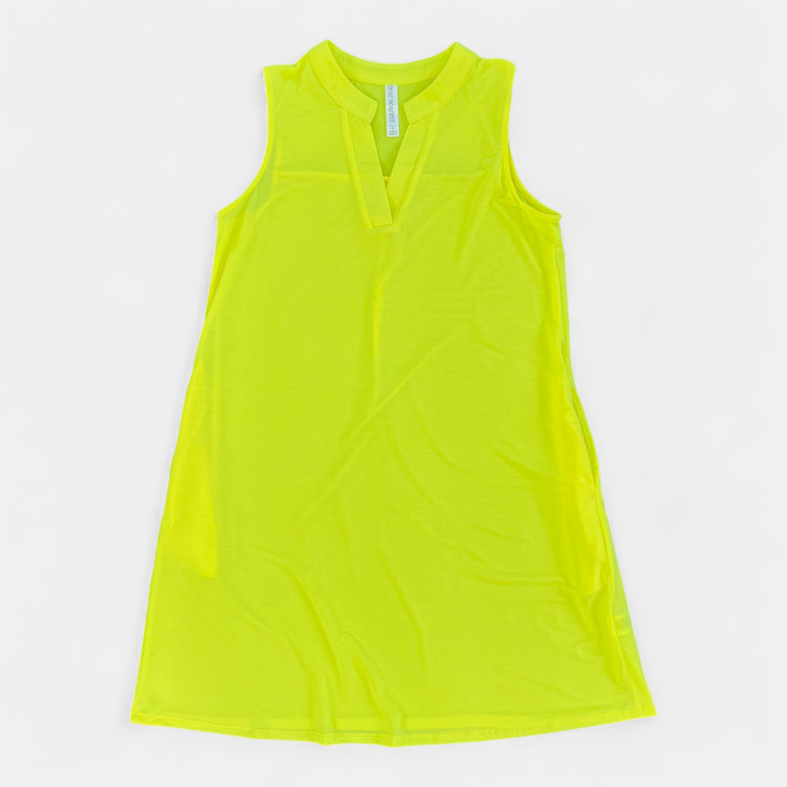 Neon Yellow Lizzy Tank Dress