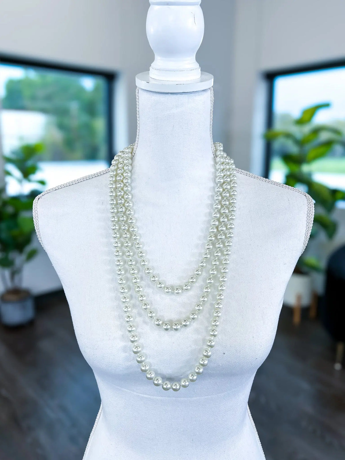 Pearl Long Necklace | Cream Wona Trading