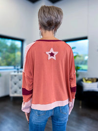 Star Patch Top | Red Brick POL