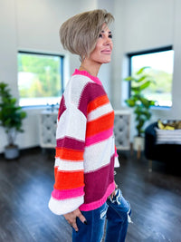 Striped Sweater | Fuchsia BIBI