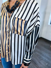 V-Neck Striped Top Andree by Unit