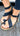 Black Steffy Sandals - The ZigZag Stripe