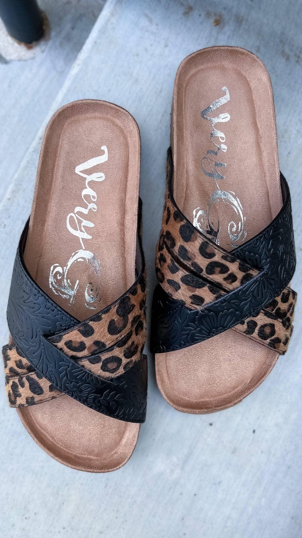 Leopard Ari Sandals - The ZigZag Stripe