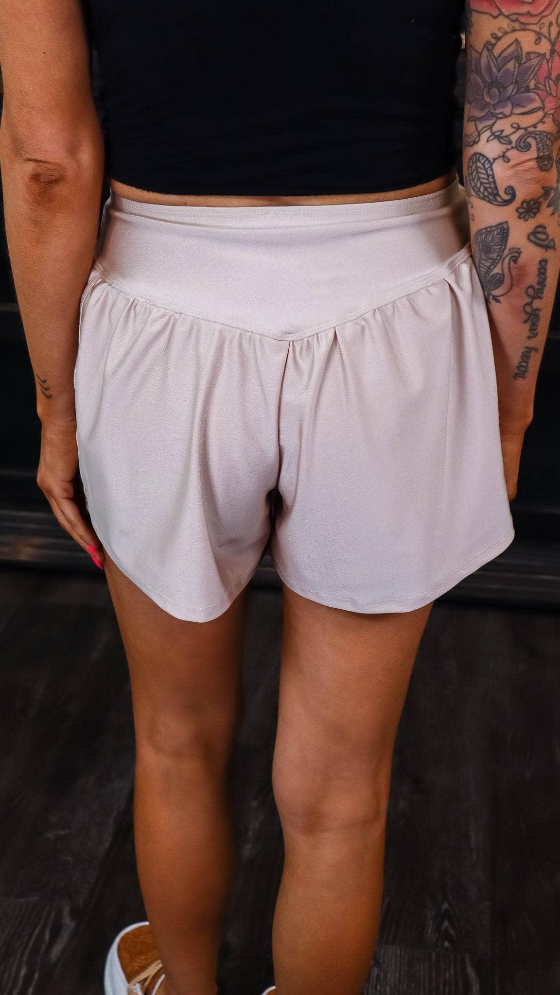 Nude Get Active Shorts [NO RETURNS] - The ZigZag Stripe
