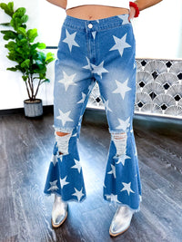 The Stars at Night Flare Crop Jeans - The ZigZag Stripe